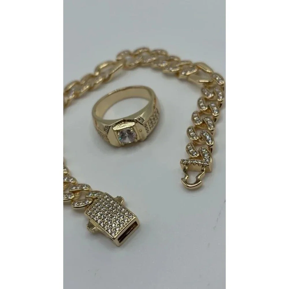 Conjunto pulcera anillos para hombre